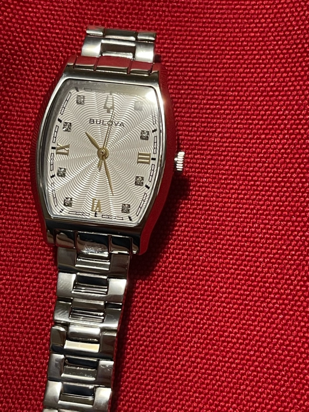 Bulova Silver Watch with Gold Accents